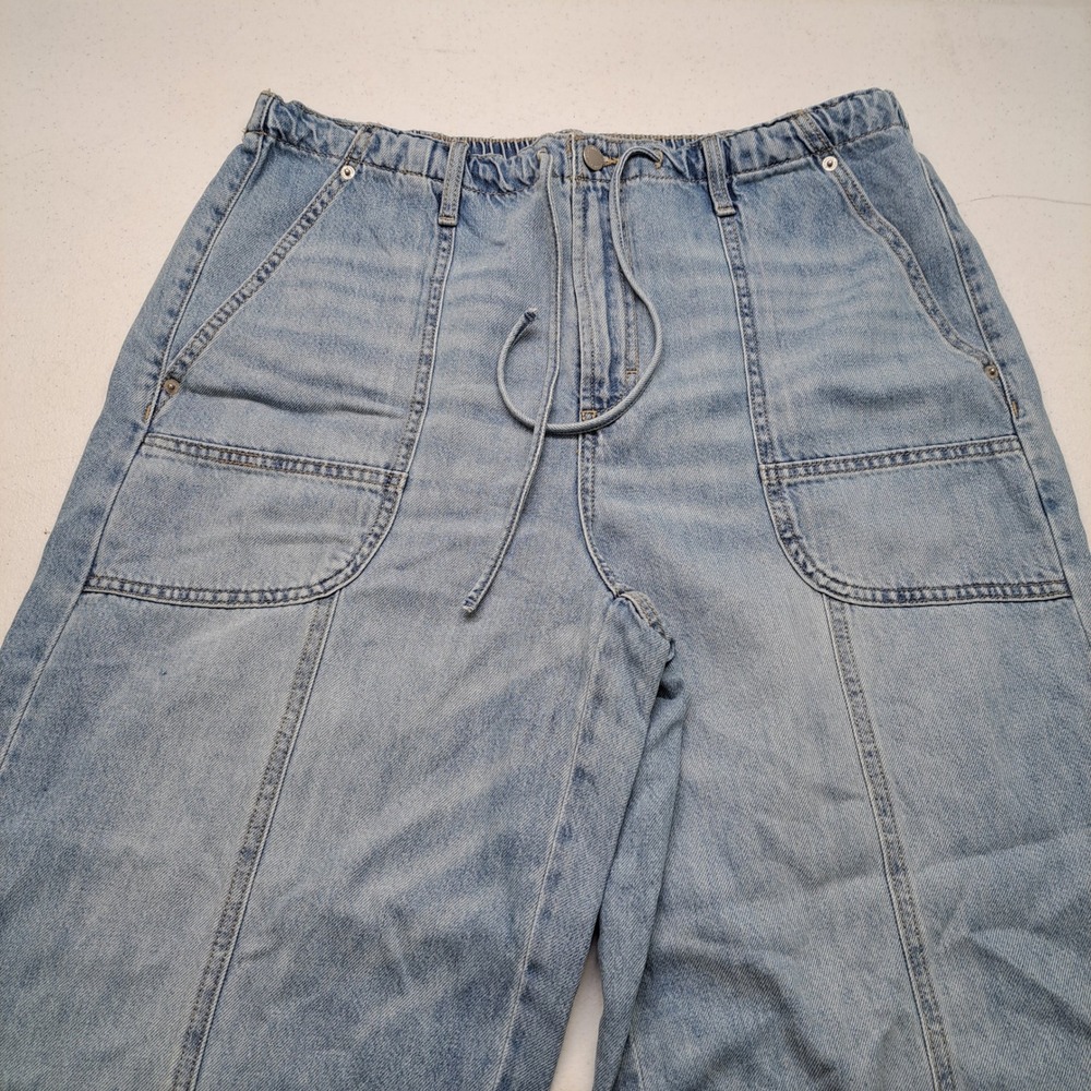 Universal Thread Womens Jeans 14 Blue Light Wash Wide Leg Drawstring 1988-320